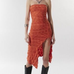 urban outfitters remy textured tube midi dress